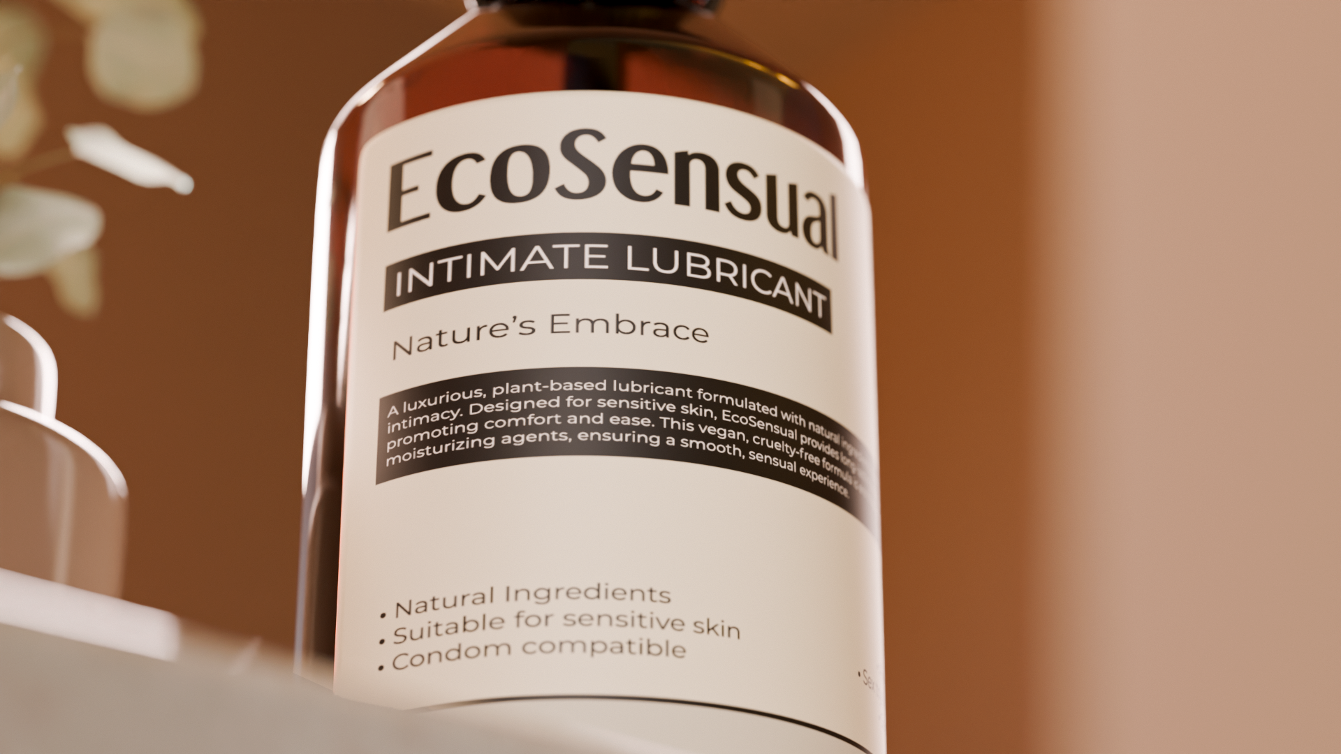 Natural ingredients including aloe vera, hyaluronic acid, chamomile, and vitamin E used in EcoSensual